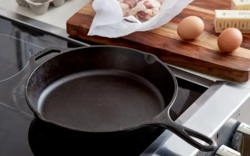 Skillet on glass top stove